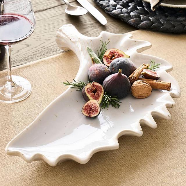 Rustic Antler Shaped Stoneware Serving Platter