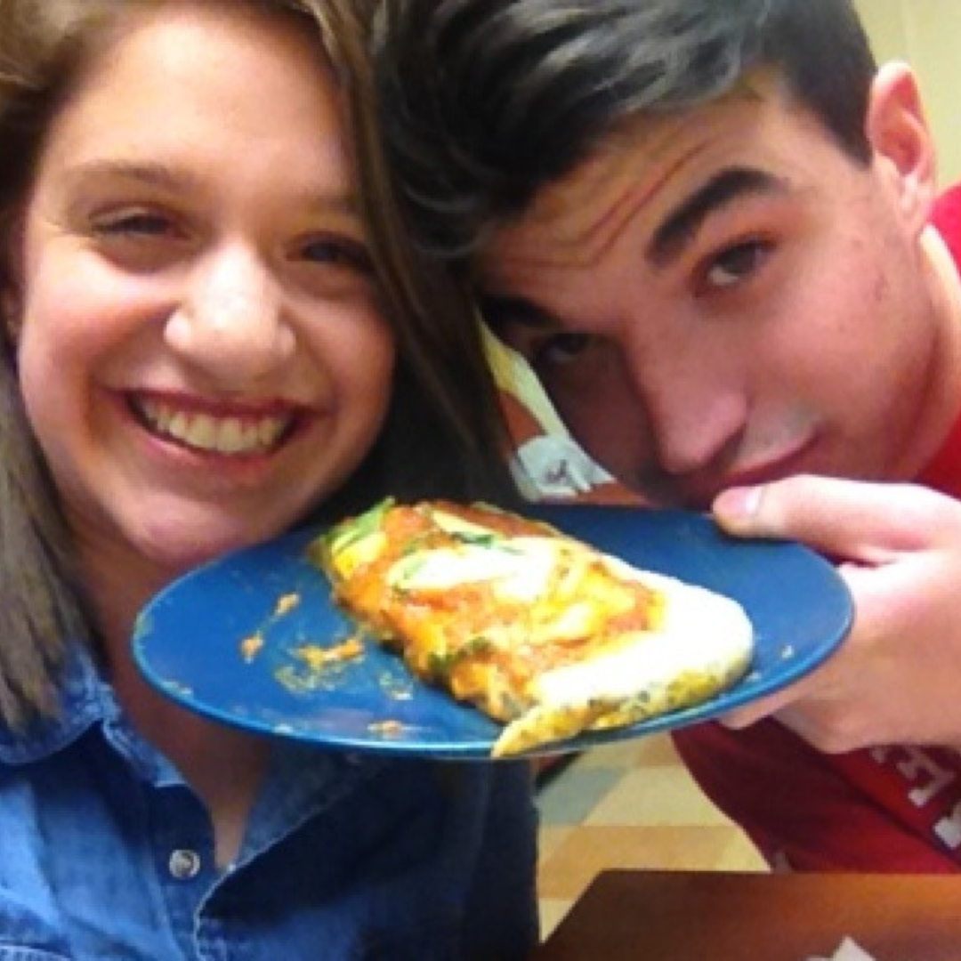 Babies with homemade pizza!
