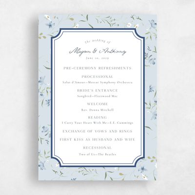 Blue Whisper Wedding Program - Vasara