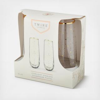 Starlight Stemless Champagne Flute, Set of 2