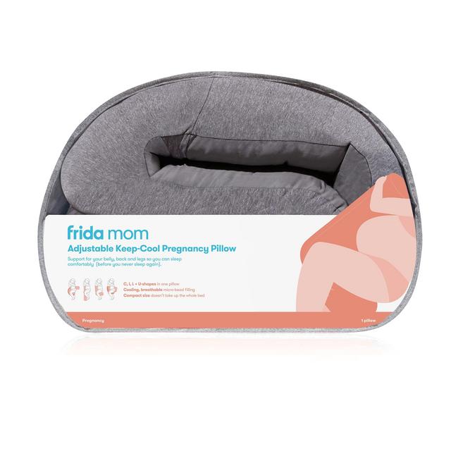 Frida Mom Adjustable Keep-Cool Pregnancy Pillow - Grey Fabric