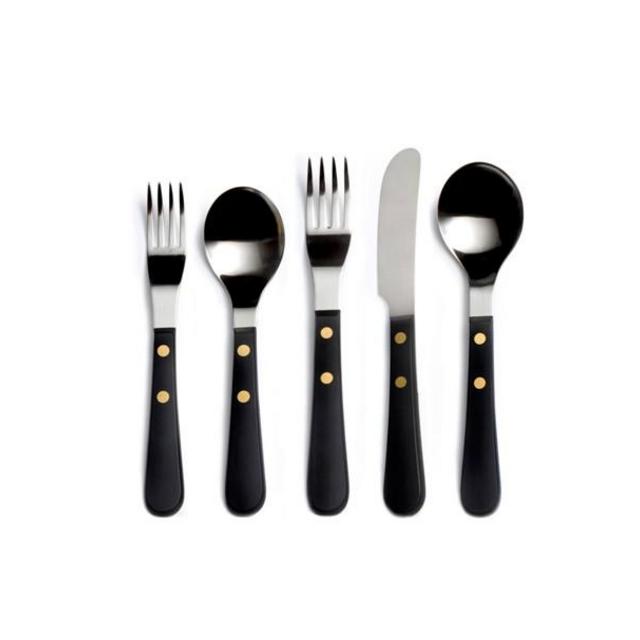 Provencal Black Handle Flatware Set of 5