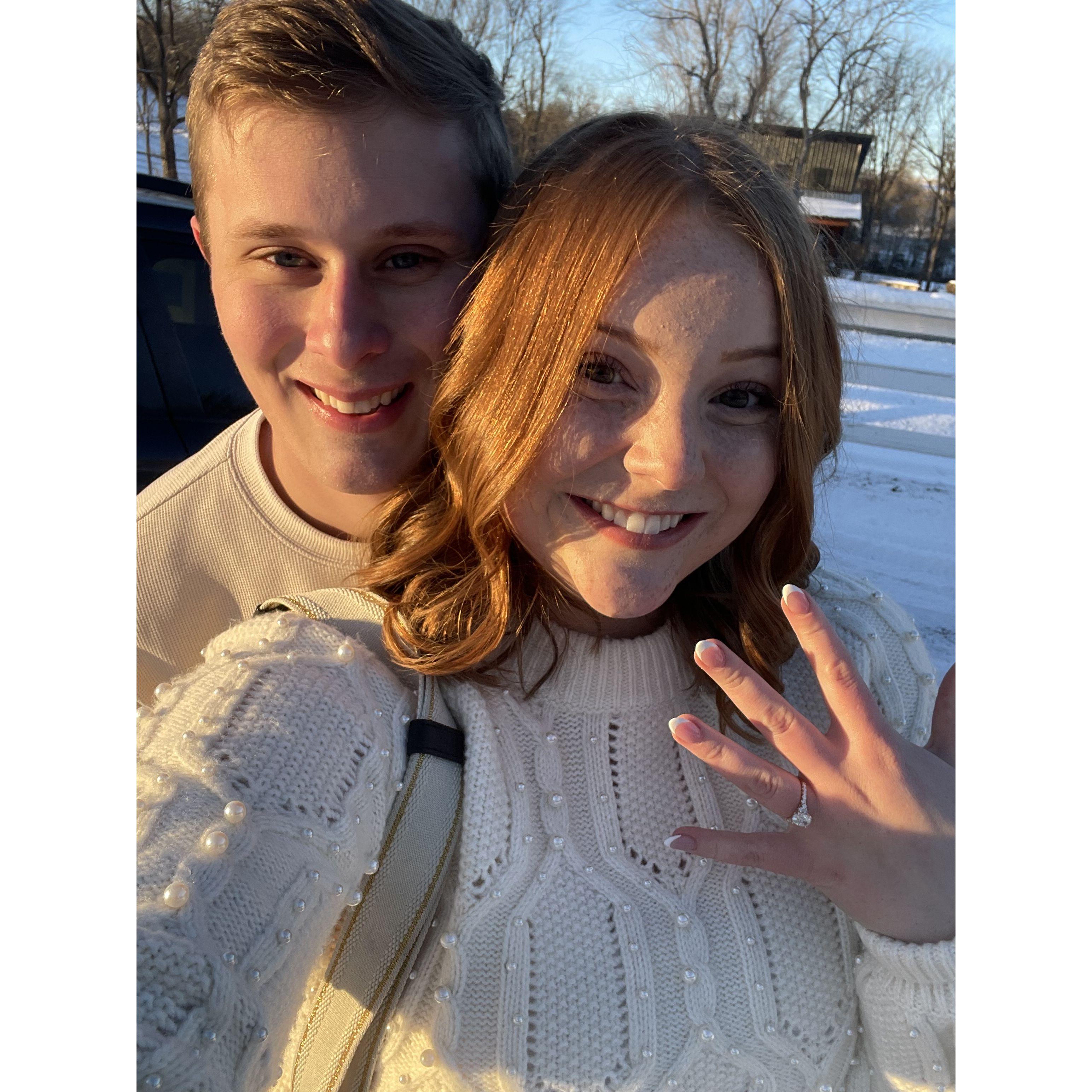 Our first selfie as an engaged couple!