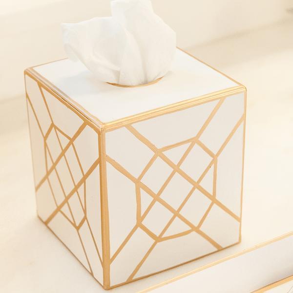Don't Fret White Tissue Box Cover