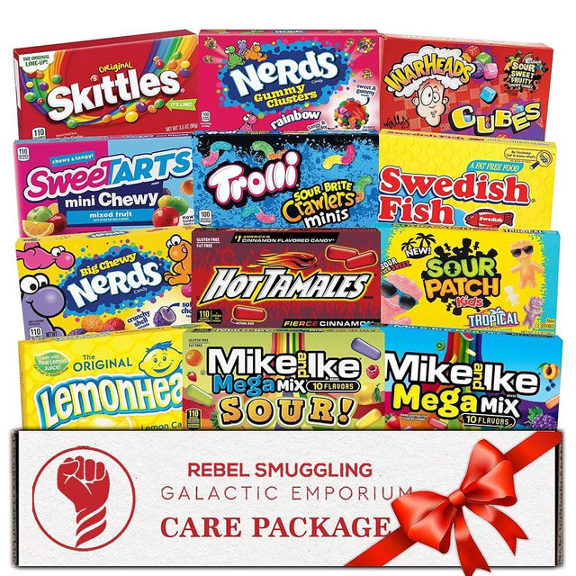 Movie Theater Candy Box Variety 12 Pack Care Package Gift Basket by Rebel Smuggling Galactic Emporium