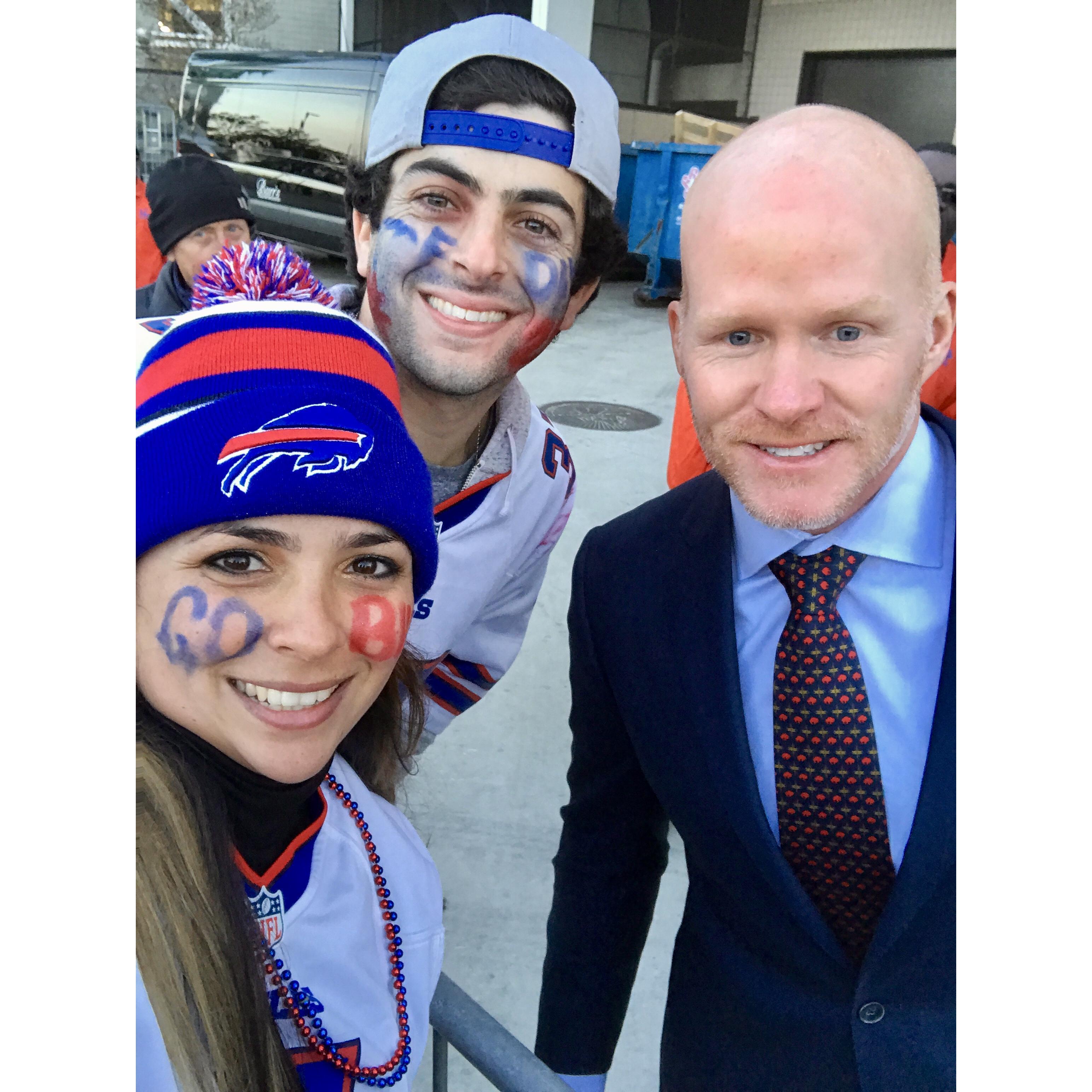 Ben met Buffalo Bill's Head coach at the playoffs against the Jaguars in Jacksonville, Florida