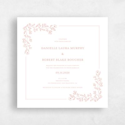 Blush, Pink Wedding Invitation - Kalispell Square