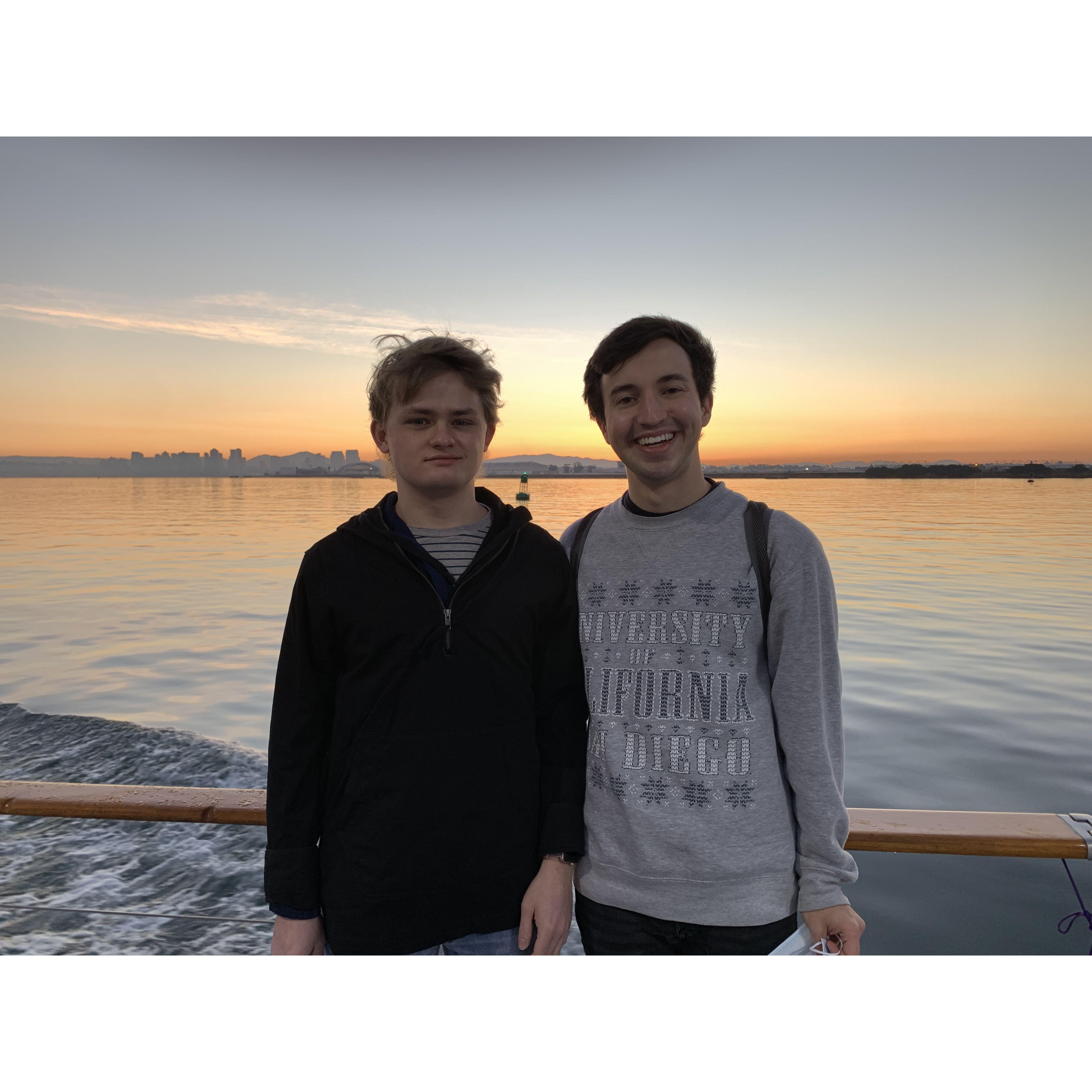 New Year's deep sea fishing trip! Robert started looking pretty green after this photo was taken.