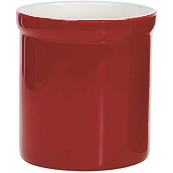 Progressive- Prepworks Ceramic Tool Crock - Utensil Kitchen Organizer - Red