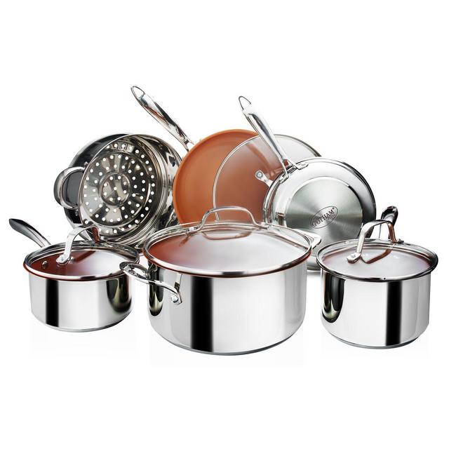 Gotham™ Steel Nonstick Stainless Steel 10-Piece Cookware Set