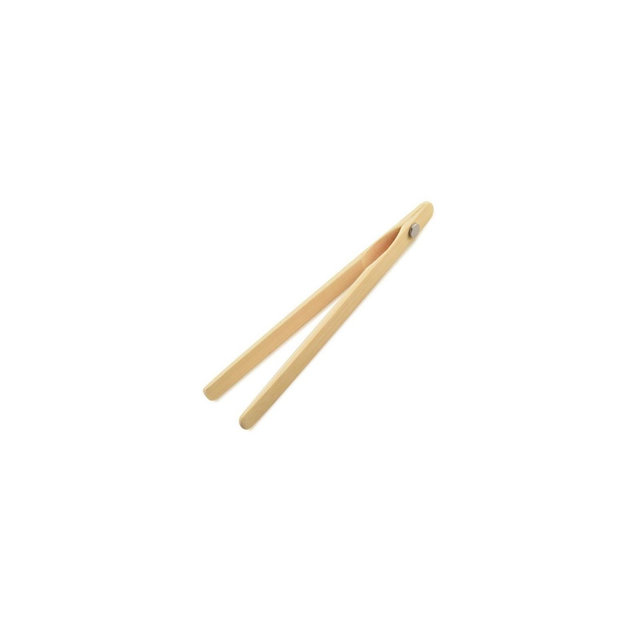 Norpro 8" Natural Wooden Bamboo Toaster Tongs with Magnet 1-pack