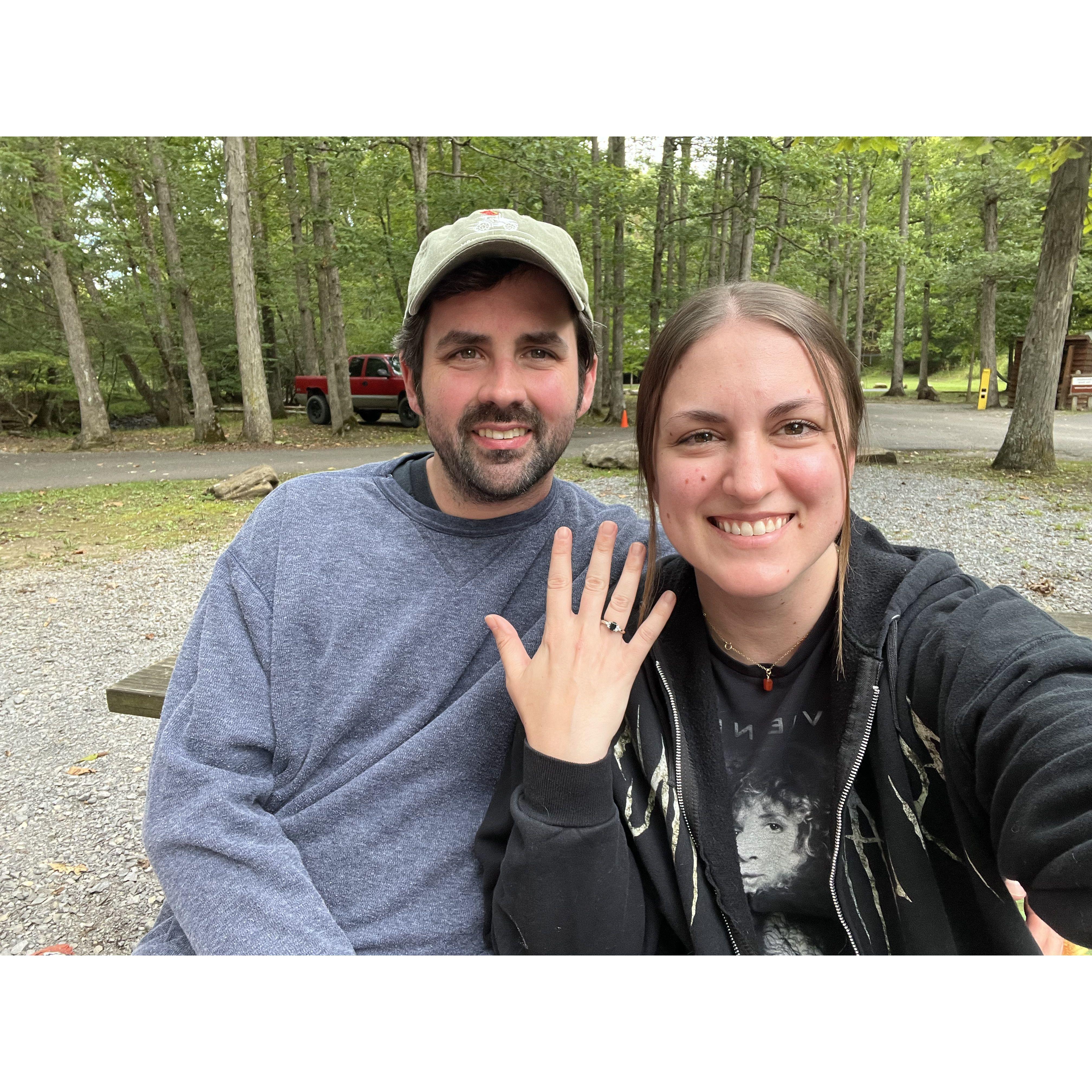 Chris proposed during a camping trip at The Channels