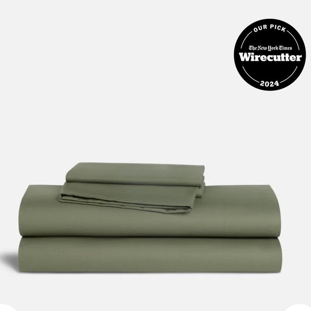 Classic Percale Sheet Set, Queen. Color: Fresh Moss