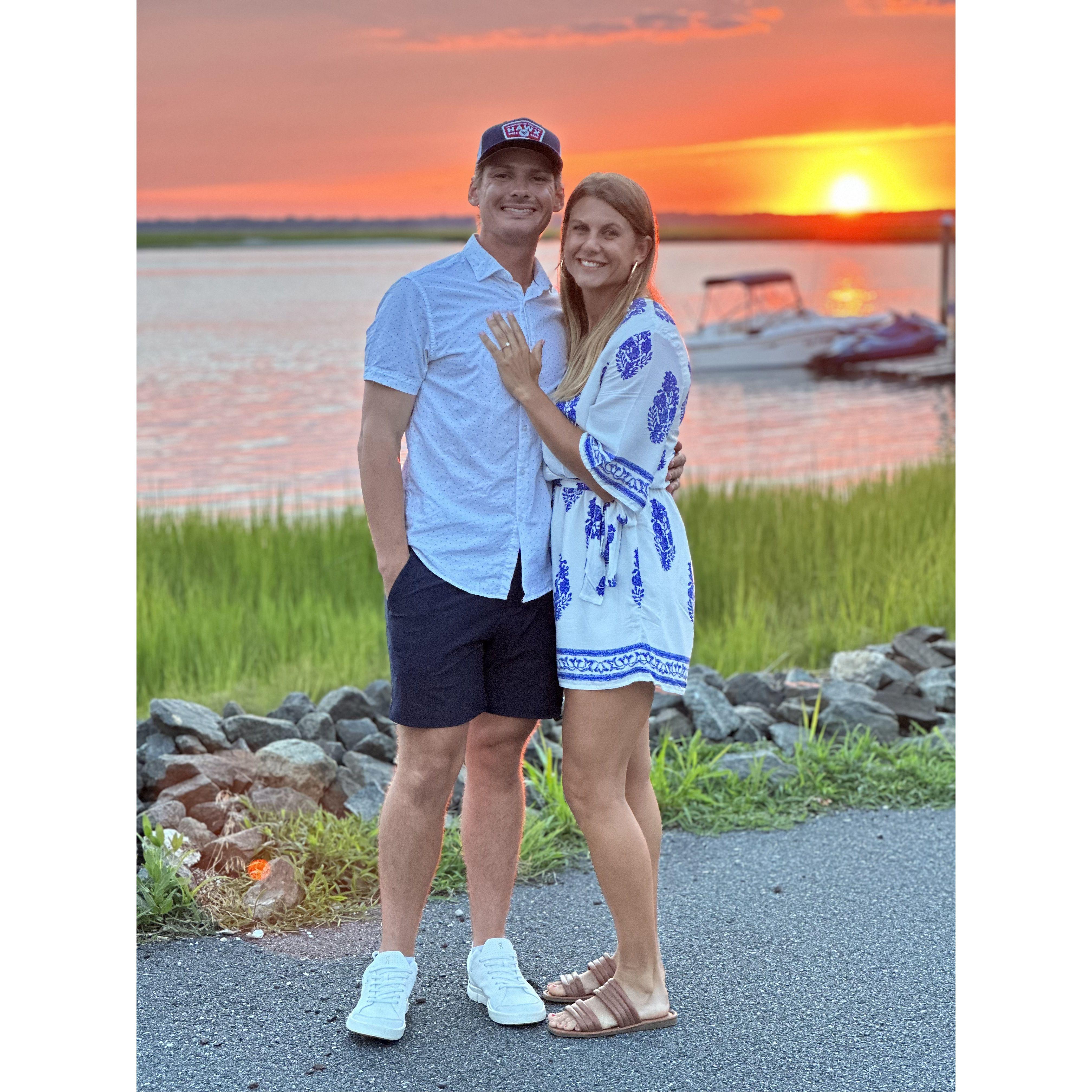The sunset right after getting engaged!