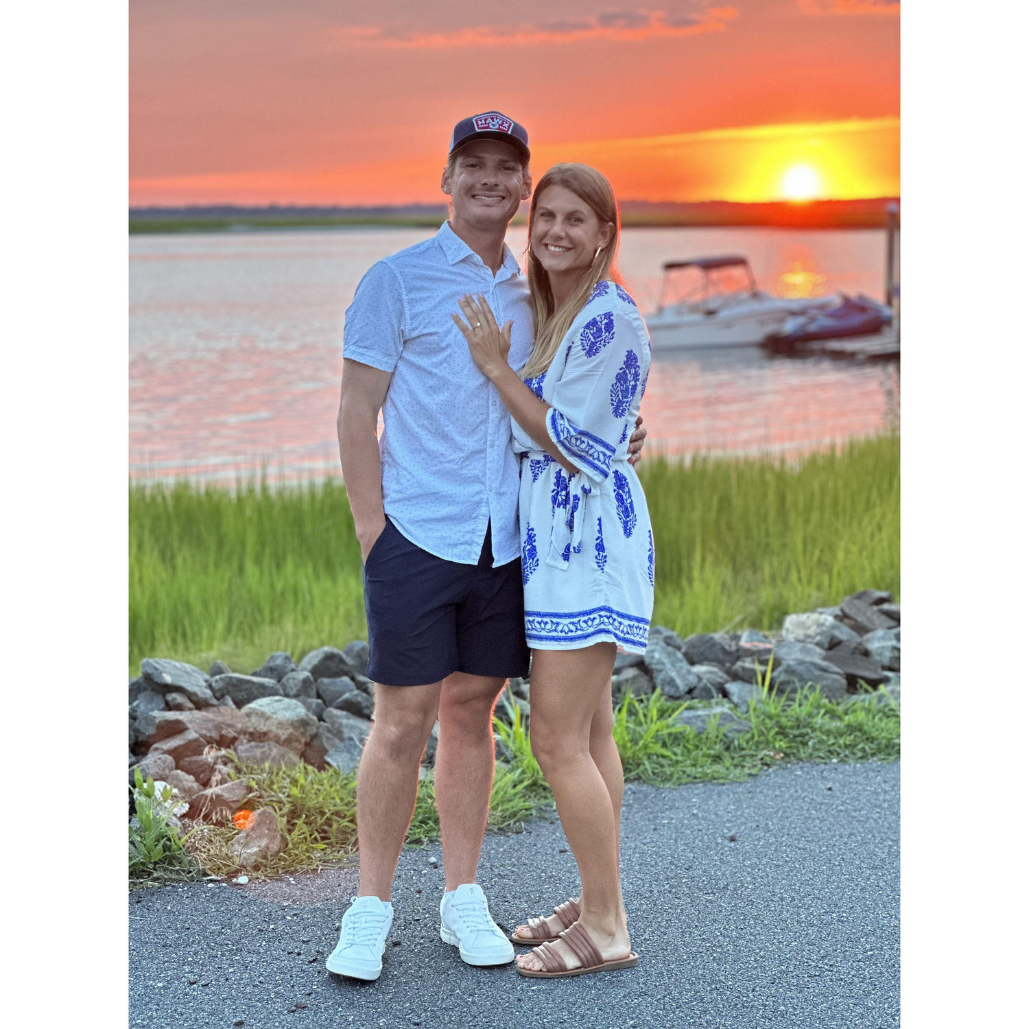 The sunset right after getting engaged!