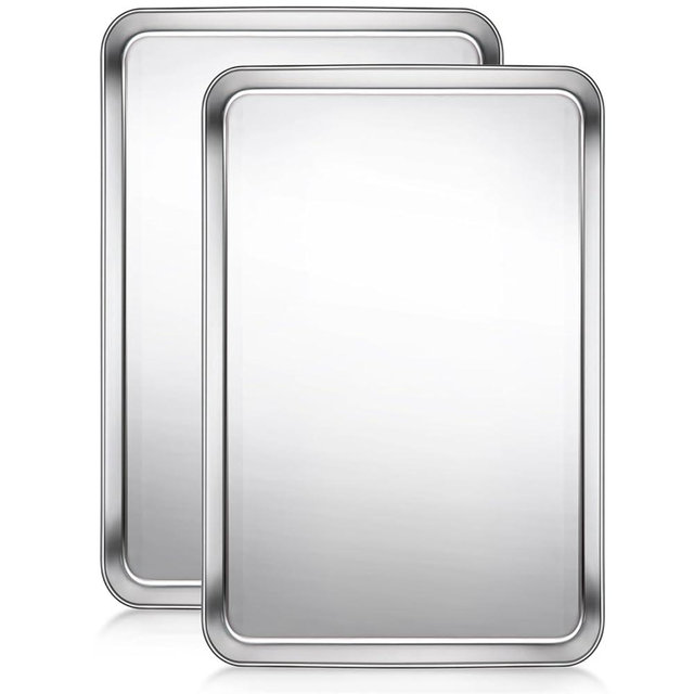 Terlulu Baking Sheet, Cookie Sheet, Stainless Steel Baking Pan, 2 Piece-19.6''x 13.8'' x 1.2'', Large Sheet Pan for Oven, Baking Tray for Baking&Roasting, Nonstick&Nontoxic&Easy Clean