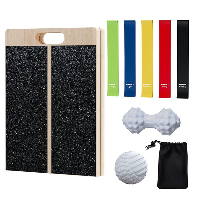 TEMI Slant Board for Calf-Stretching - Wooden Incline Wedge Stretcher for Squats, Foot & Ankle Mobility, Portable Fitness Equipment, Stretch & Rehab Kit