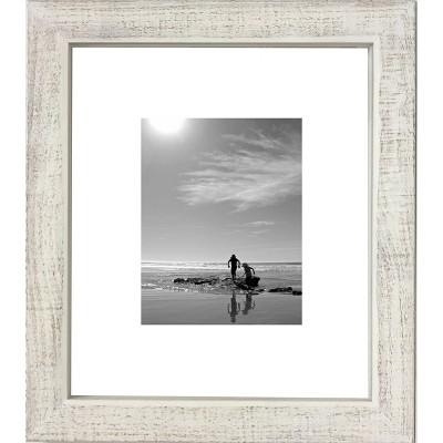 16"x20" Matted To 11"x14" Washed Wood Frame White - Threshold&#153;