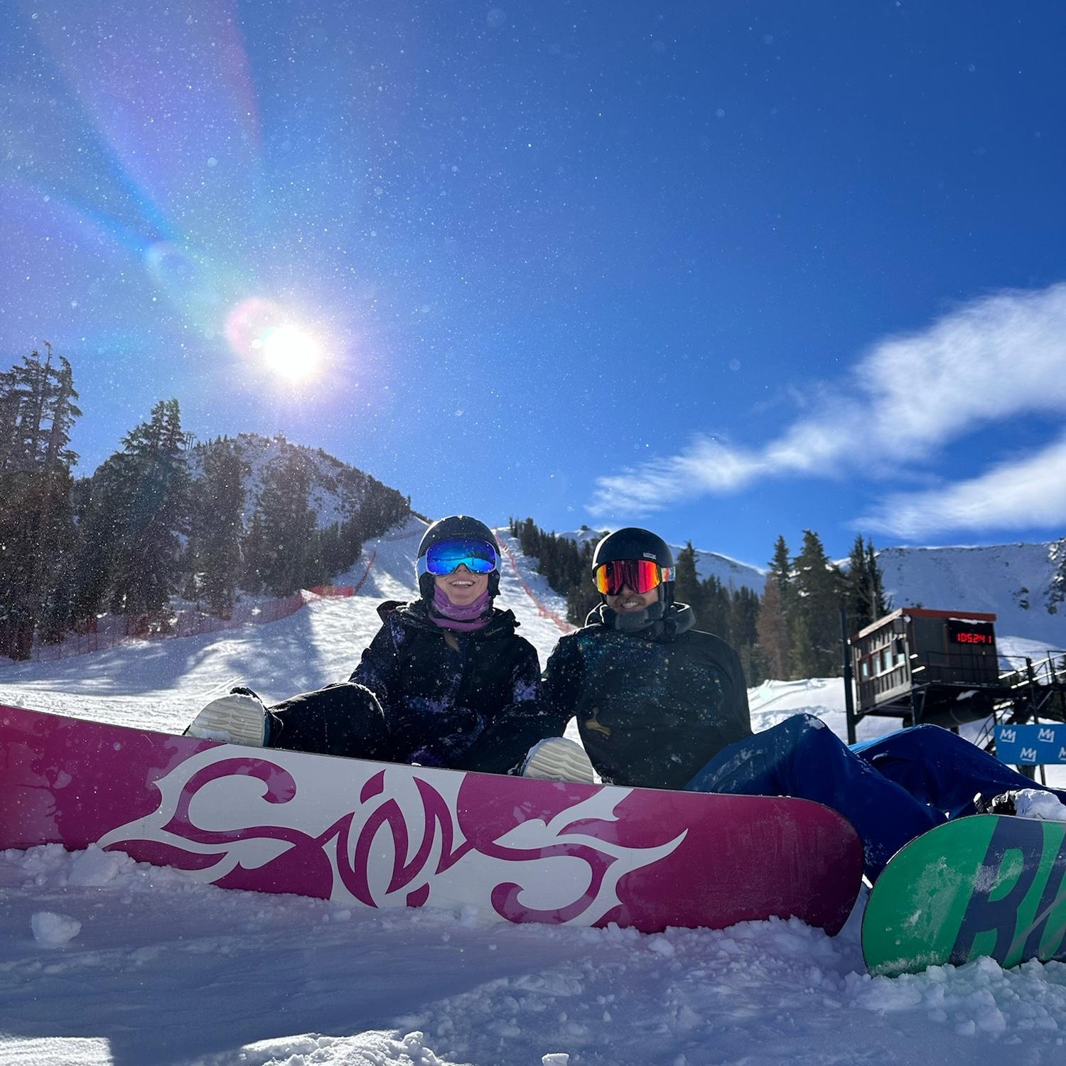 Snowboarding on Mammoth Mountain in 2023