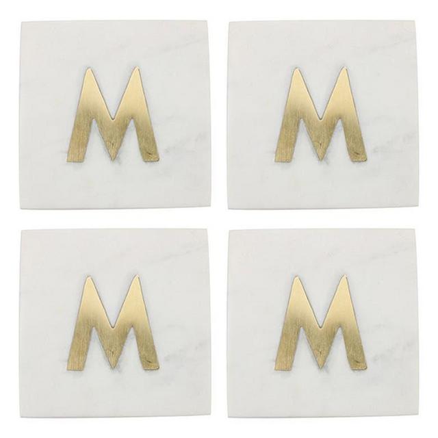 Set of 4 Monogram Marble Coasters