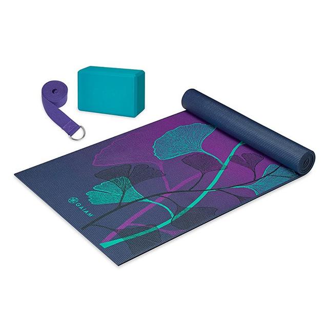 Gaiam Beginner's Yoga Starter Kit (Yoga Mat, Yoga Block, Yoga Strap)