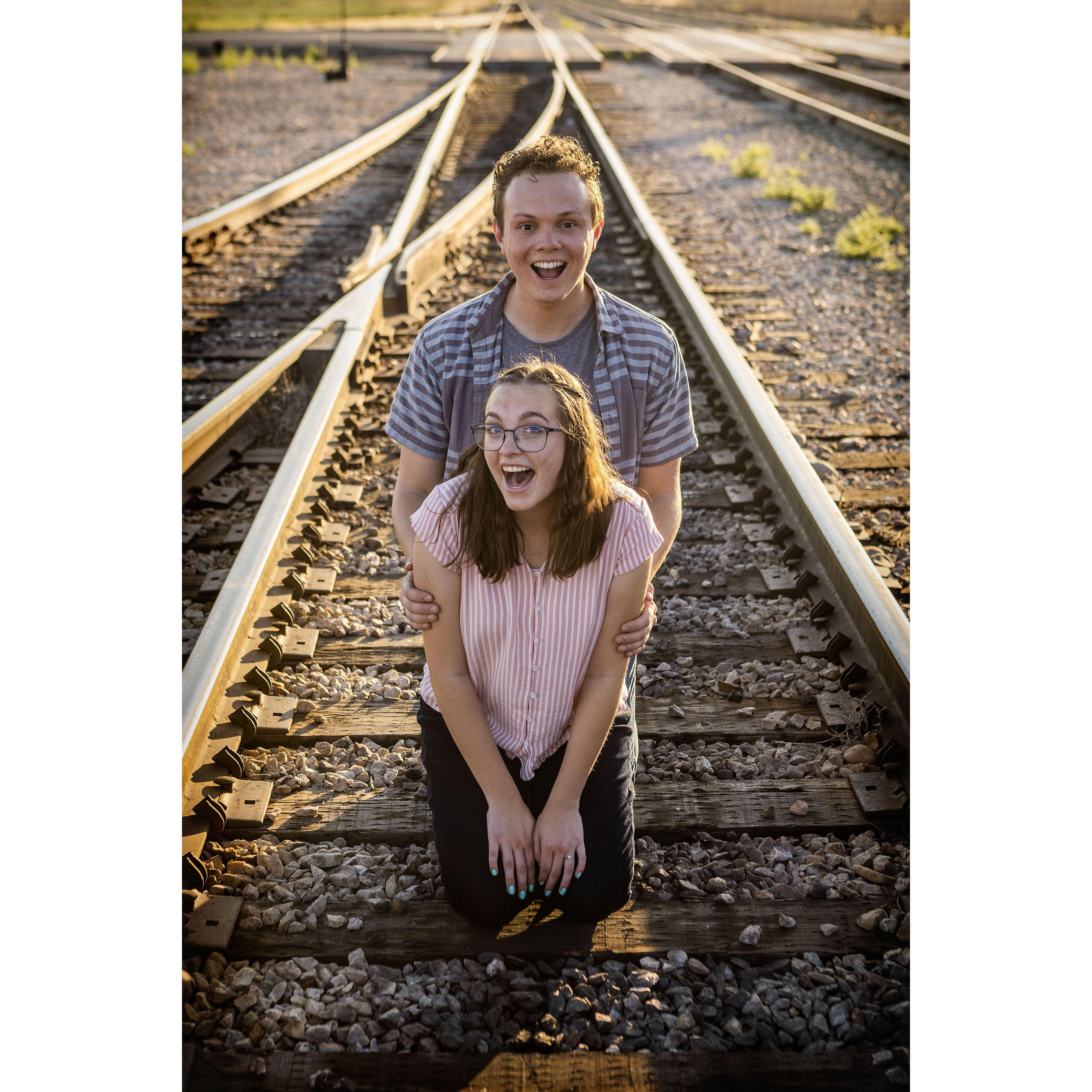 This was Brycen's idea. He thinks it's cute. Morgan thought it was weird. The photographer thought we'd get run over