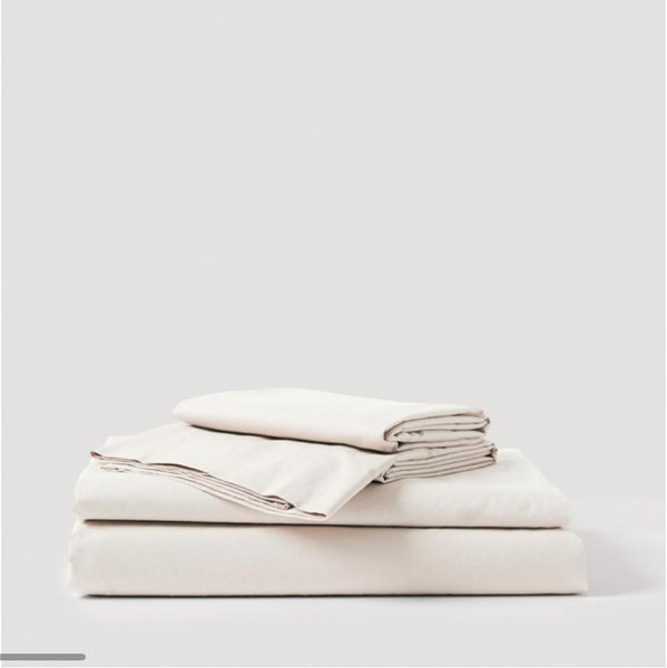 PACT Home Bone Organic Cool-Air Percale Sheet Set TW