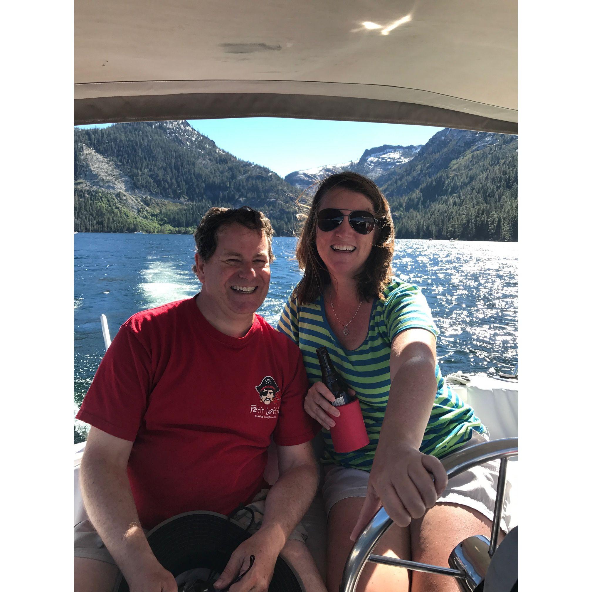 Sailing on Lake Tahoe for Sabrina's 47th birthday.