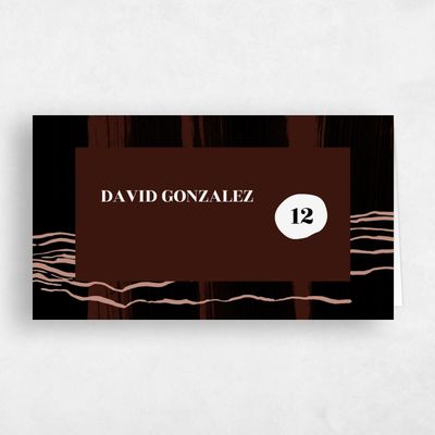 Chocolate, Brown Wedding Place Card - Braunfels