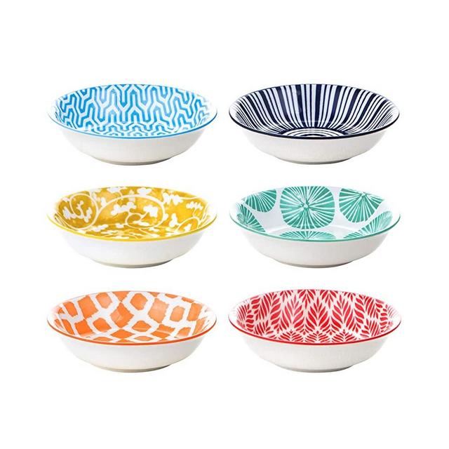 Selamica 2.5oz Ceramic Dip Bowls Set, Porcelain Dip Mini Bowls Soy Sauce Dish, dipping Bowls, Appetizer side dishes for party, family, pack of 6(Assorted Colors)