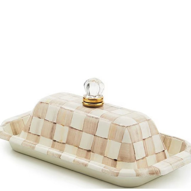 MacKenzie-Childs Check® Enamel Butter Box