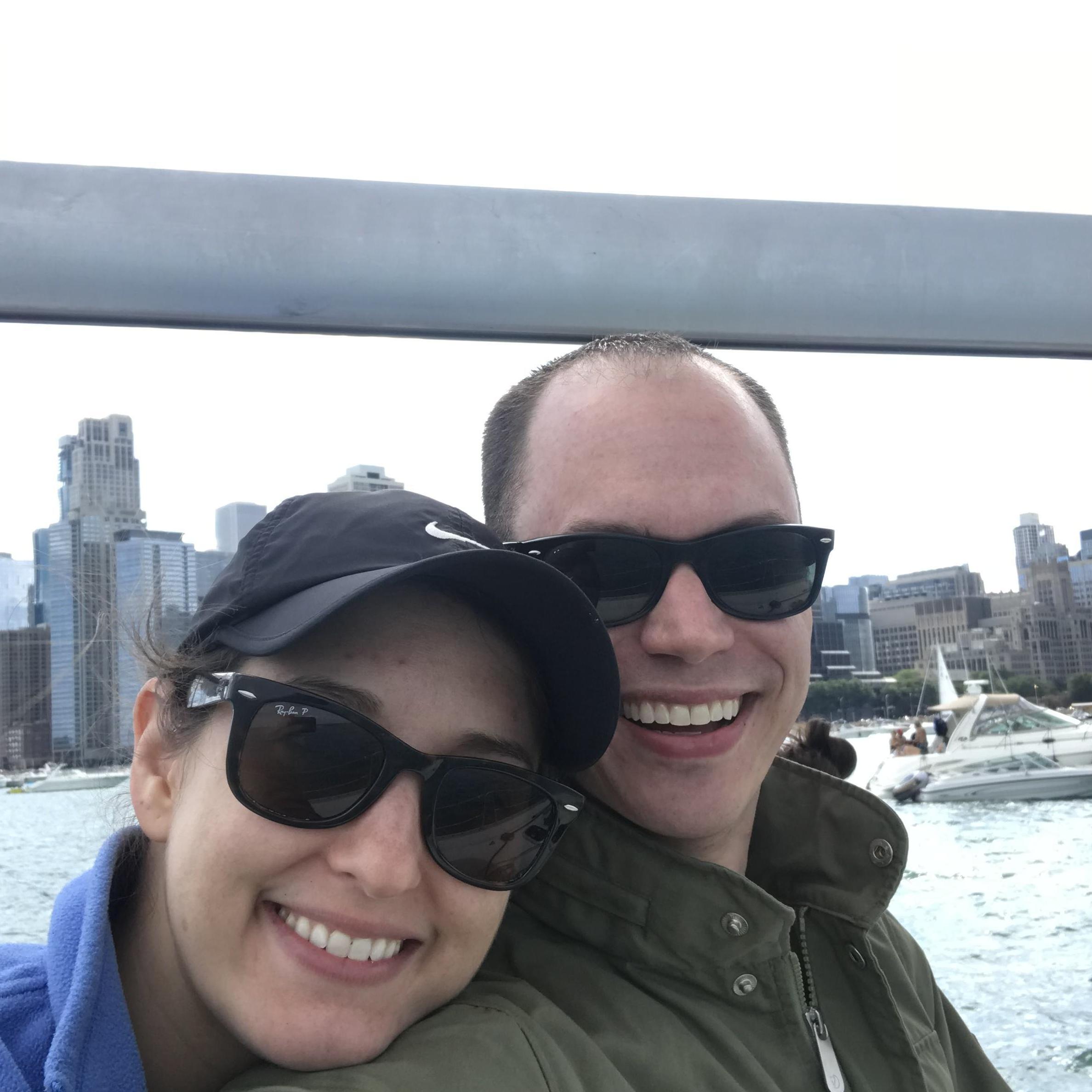 Sailing on Lake Michigan.