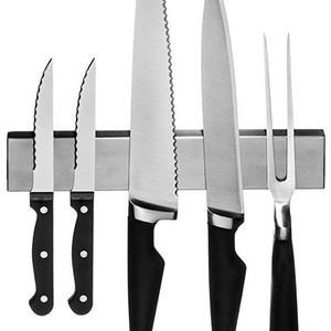 Stainless Steel Magnetic Knife Strip: Strong 10 Inch Kitchen Knives Holder & Garage Organizer Bar Mount Magnet - Powerful Flush Mounted Space Saver & Holder For Hand Tools Scissors Cutlery & Utensils