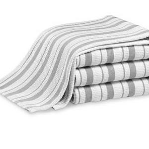 Williams Sonoma Classic Striped Towels, Set of 4, Drizzle Grey