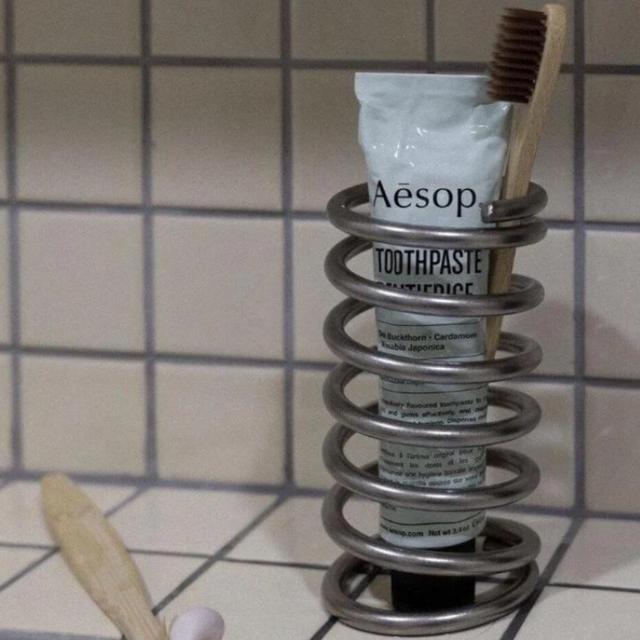 Stainless Steel Spring Toothbrush Stand