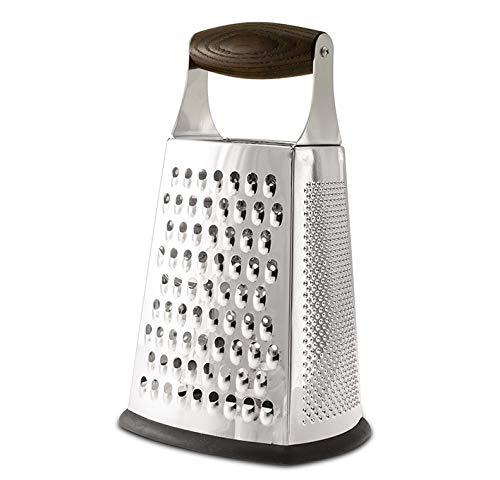 Legnoart Portofino Box Grater, 4-Sided Stainless Steel for Parmesan Cheese Vegetable Ginger Nutmeg Shredder Lemon Potato Hand Slicer Set for Kitchen Zest Fruits & Chocolate