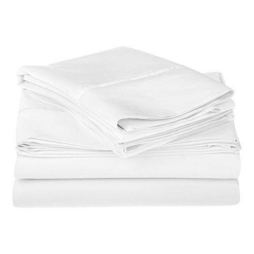 1200 Thread Count 100% Egyptian Cotton, Single Ply, King Bed Sheet Set, Solid, White