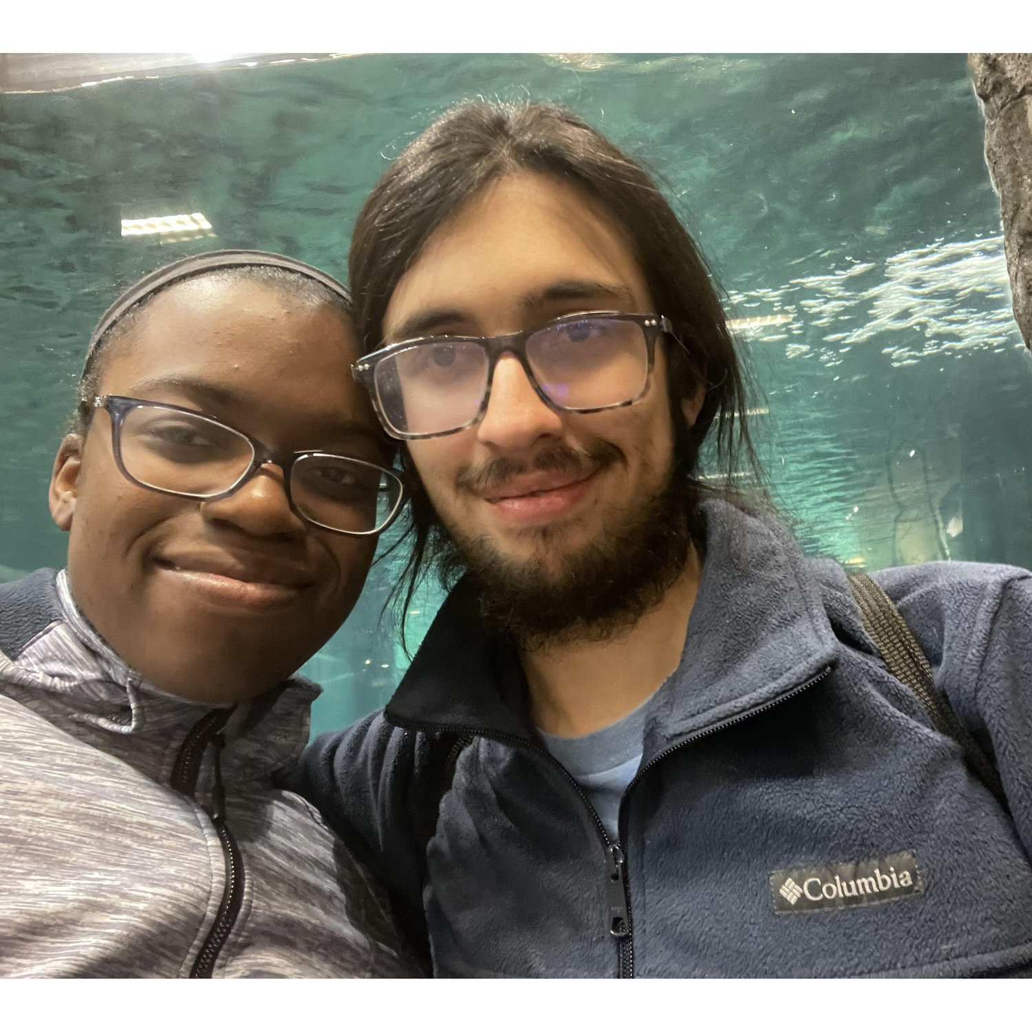 We love looking at the fish at Bass Pro.