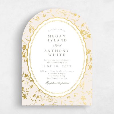 Beige Arch Wedding Invitation - Vasara Classic Foil
