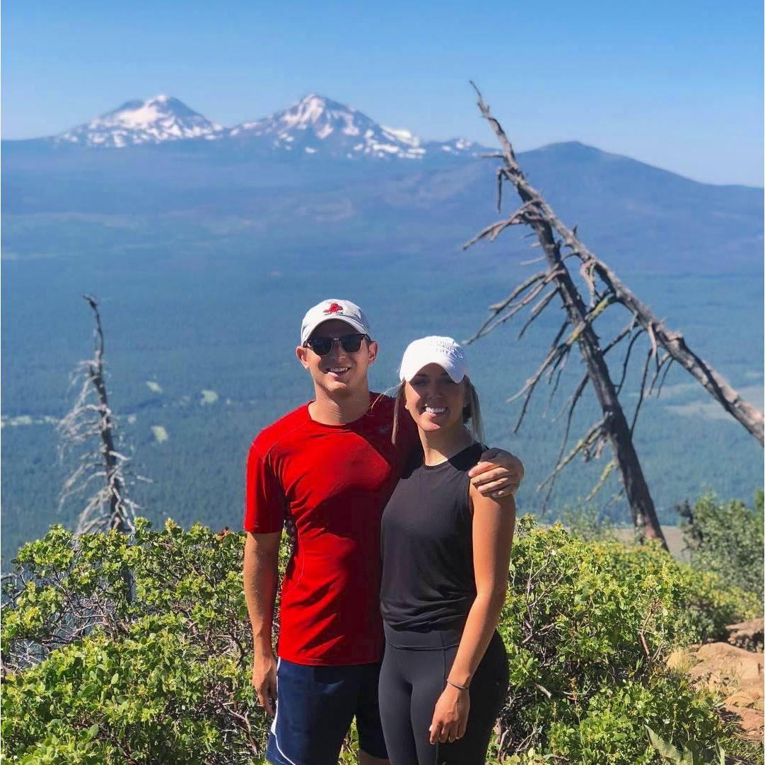 Oregon Eckert Family hike to the top of Black Butte to see Three Sisters Mountains.