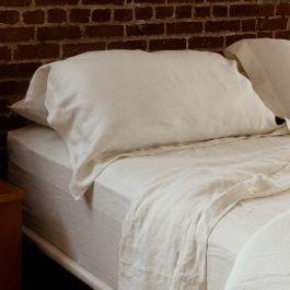 Ivory Linen Pillowcase (Pair/Queen)