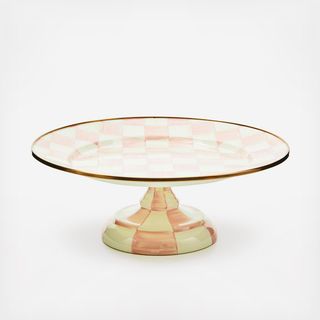 Rosy Check Stainless Steel Pedestal Platter