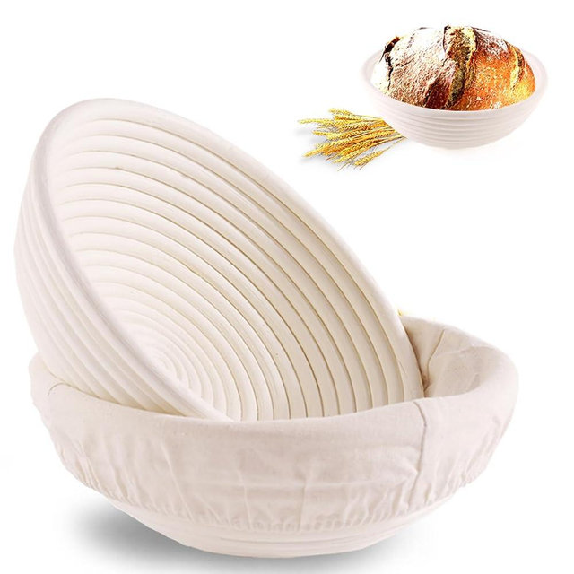 Banneton Bread Proofing Basket: 2 PCS Sourdough Proofing Basket with Liner - Round Banneton Basket for Baking