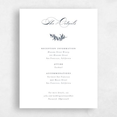 Grayed Navy, White Wedding Enclosure - Vienna