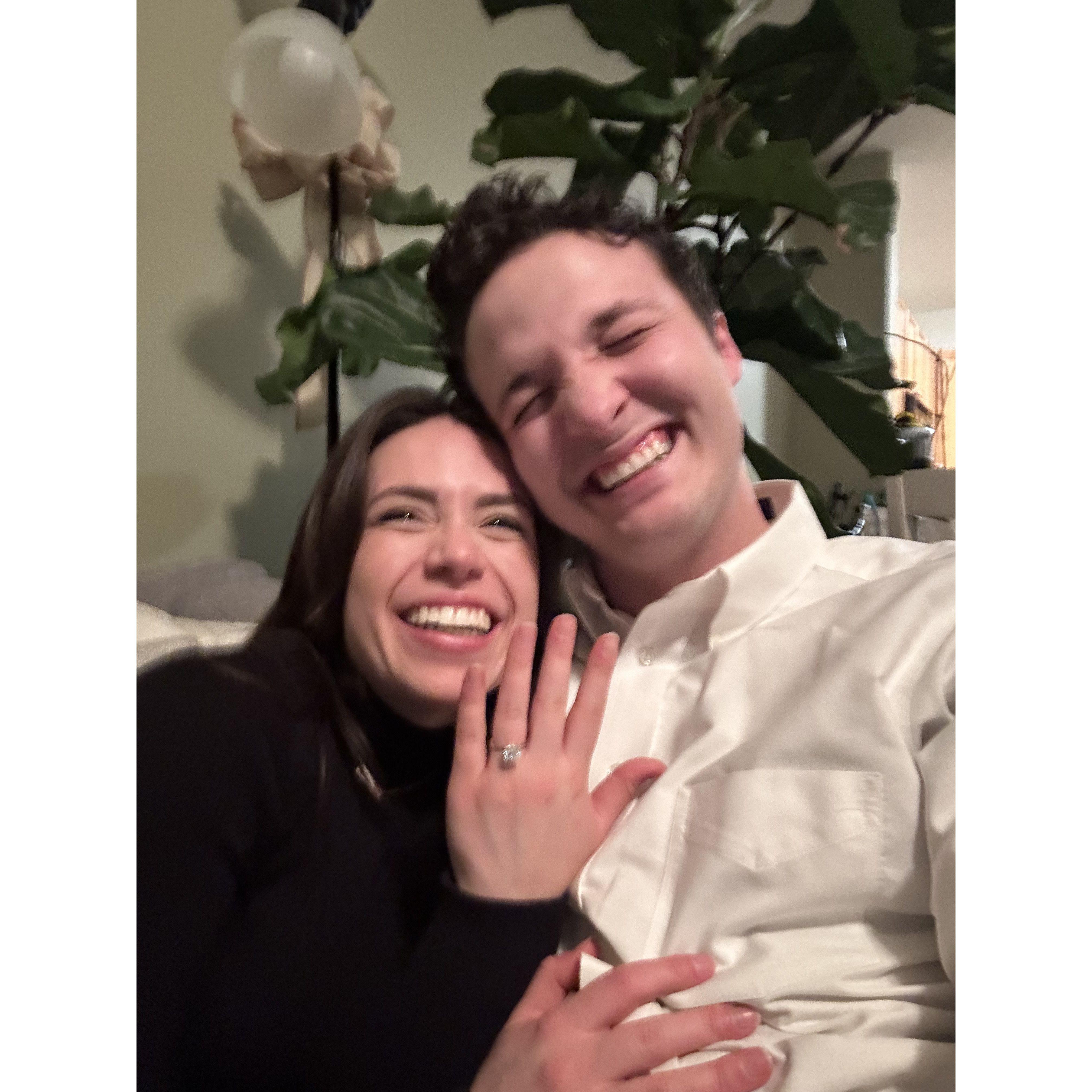 At home the night we got engaged