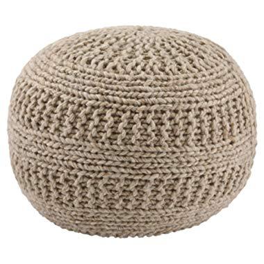 Signature Design by Ashley - Benedict Pouf - Wool - Natural