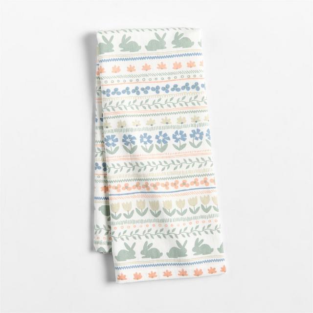 Easter Fair Isle Printed Organic Cotton Kitchen Dish Towel