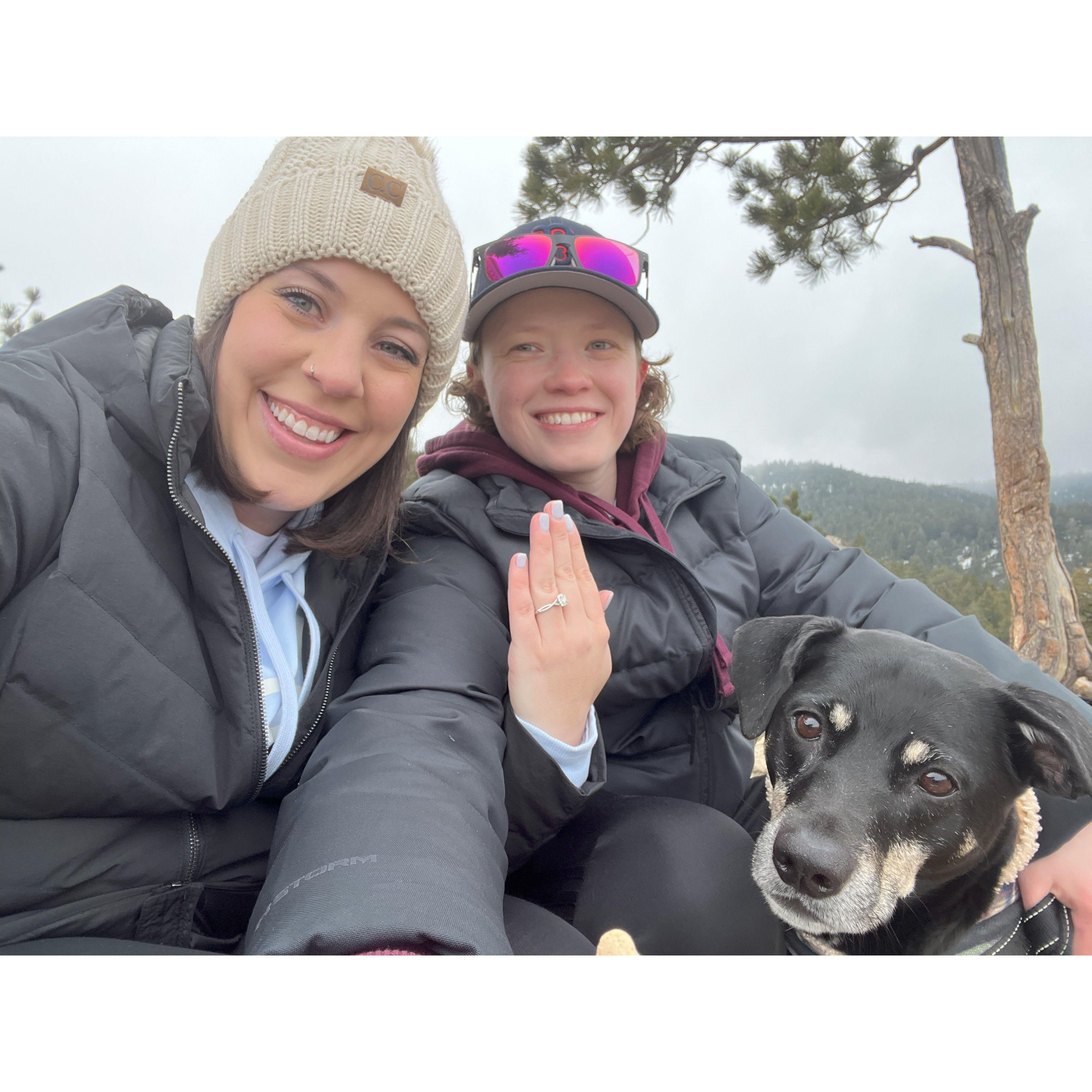 Our little family right after Amanda said yes!