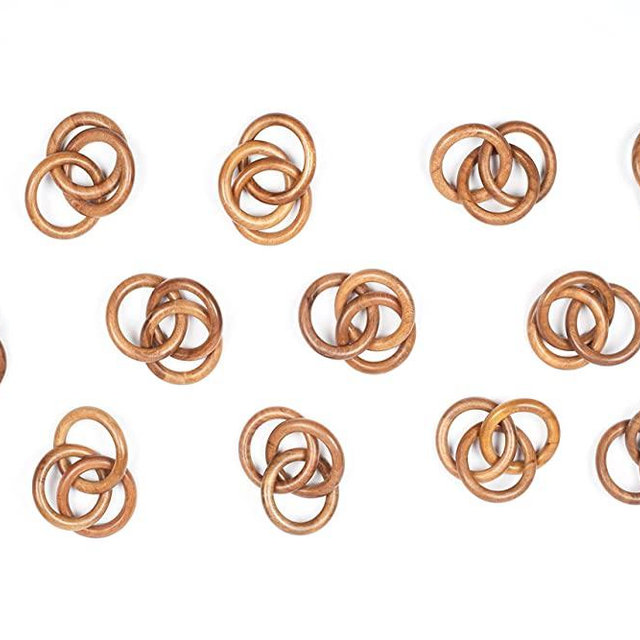 Napkin Rings Set of 12, Wooden Napkin Holders, Serviette Rings Bulk for Party Decoration, Dinning Table, Everyday, Family Gatherings - A Great Tabletop Décor - Brush Brown