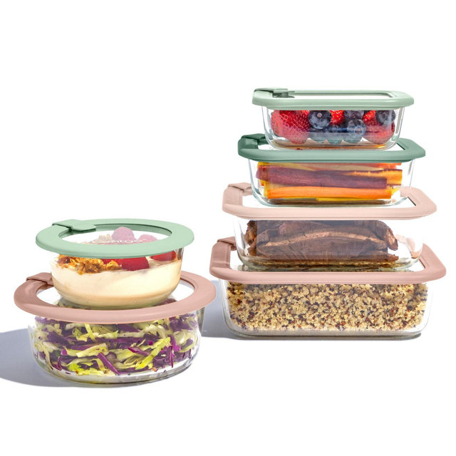 Bentgo 12pc Glass Signature Glass Food Storage Set Desert Sage
